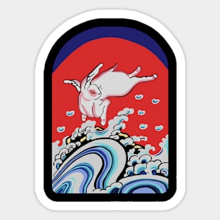 Japanese Edo Era Rabbit Kite Sticker